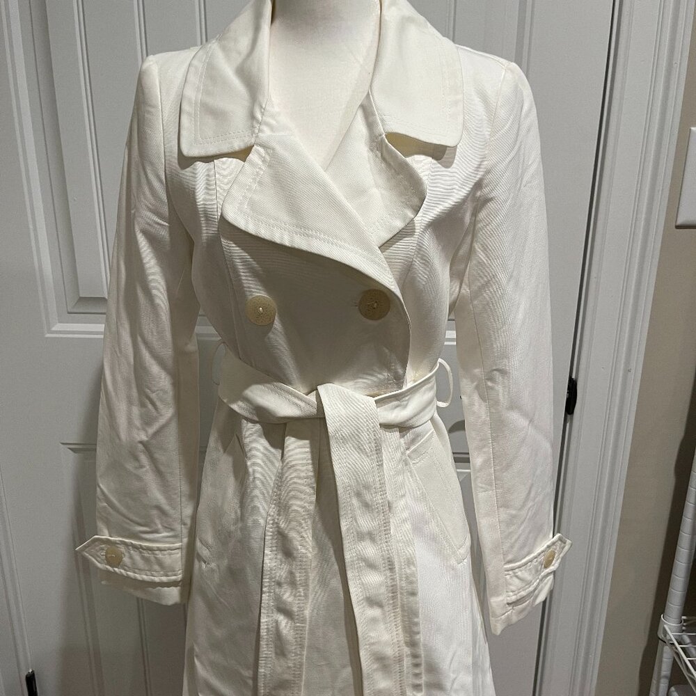 Tahari by Elie Double-Breasted Spring Trench Coat